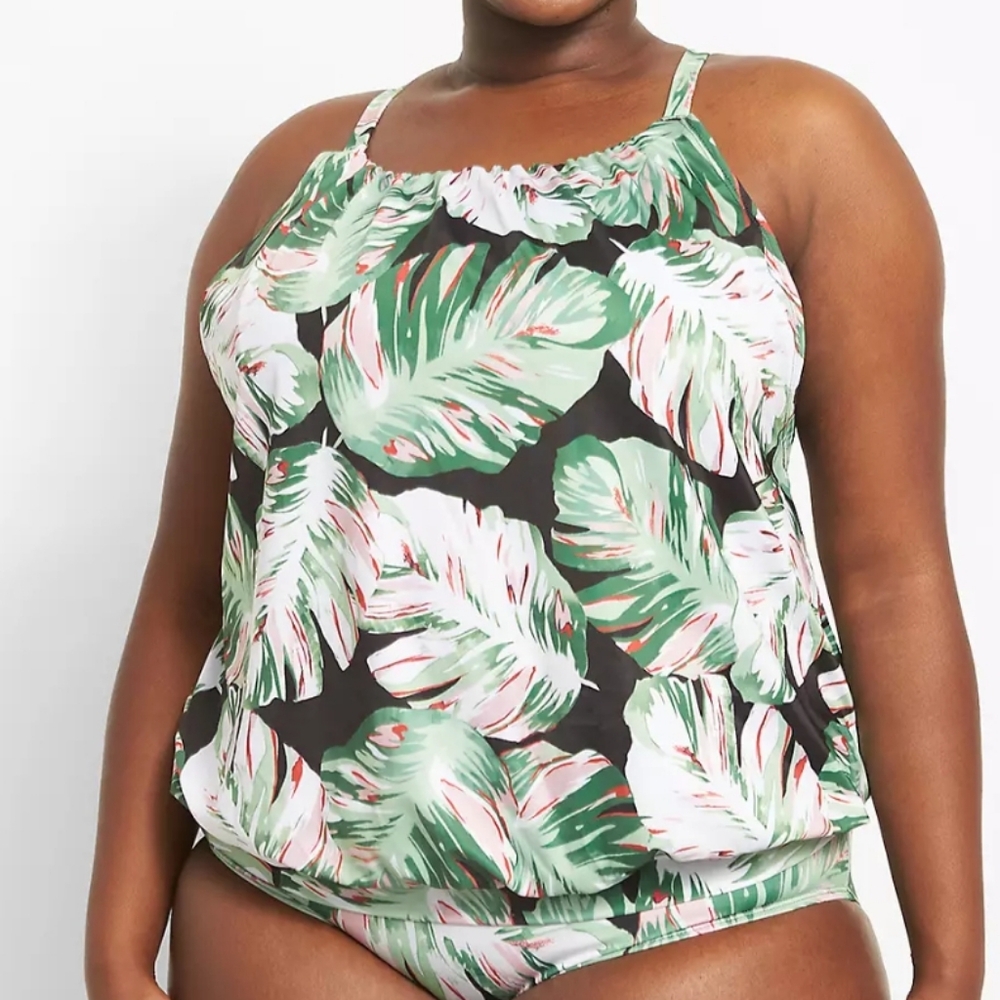 Cacique Blouson Tankini Top Size 26